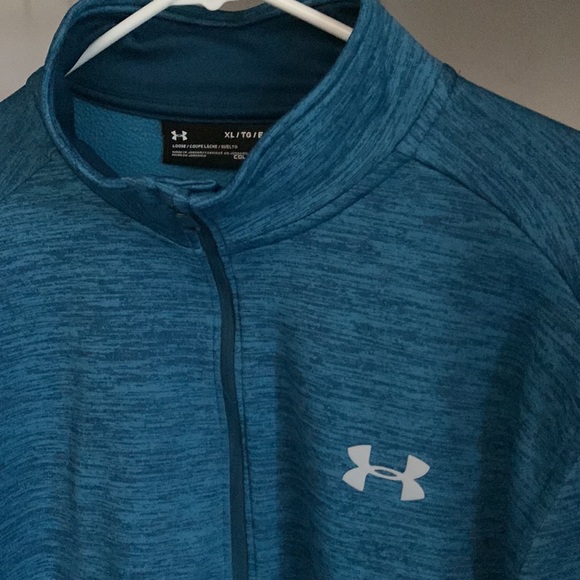 Men’s Under Armour ColdGear Longsleeve 1/4 Zip Fleece Teal Size XL - Picture 2 of 6